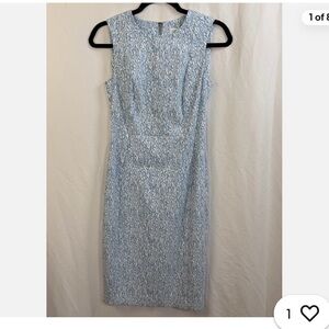 Calvin Klein Blue and White Midi Dress